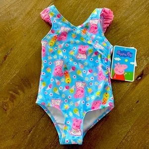Peppa Pig toddler girls swimsuit NWT
